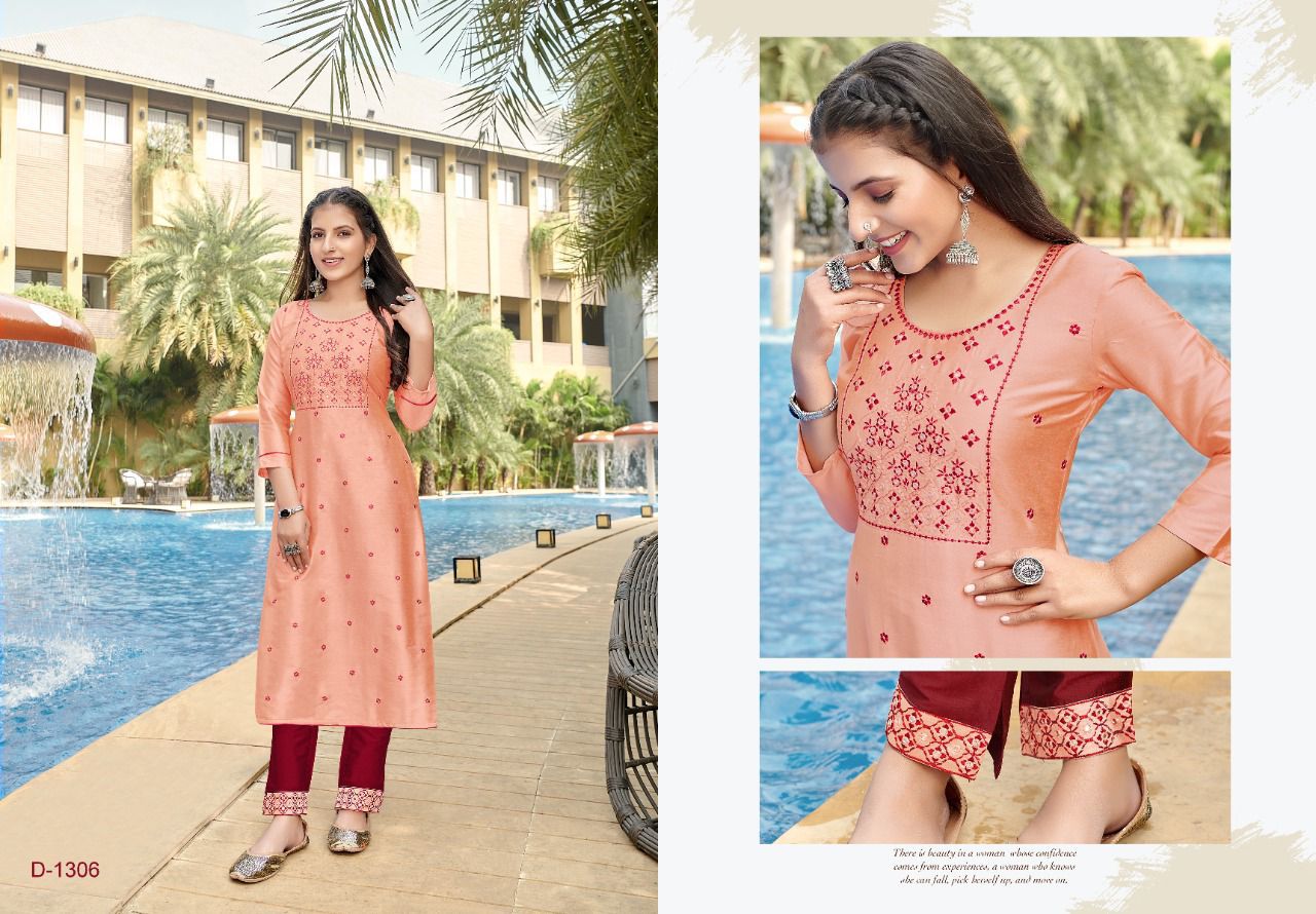 Kapil Artio Gangor Ethnic Wear Cotton Designer Kurti With Bottom Collection